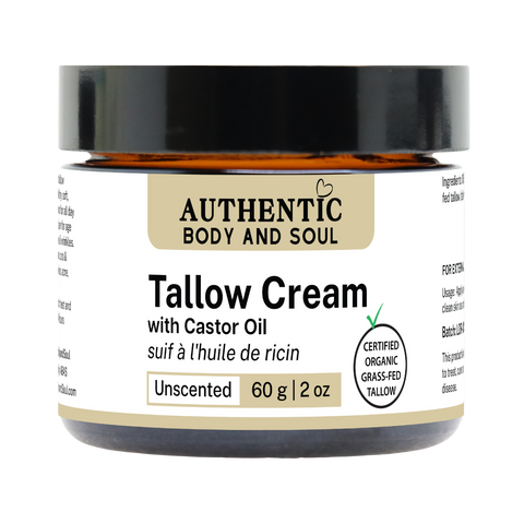 certified organic grass fed Canadian beef tallow face cream with castor oil